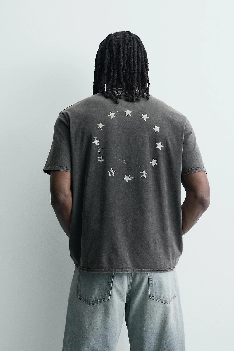 WASHED PRINT T-SHIRT