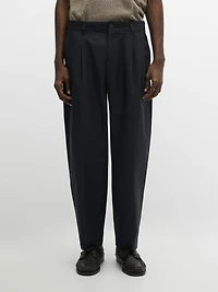 Pantalon double pince en coton