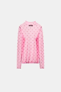 FINE KNIT HEART TOP
