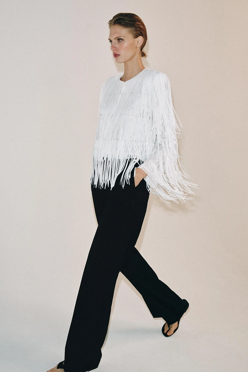 VESTE FRANGES PAILLETTES ZW COLLECTION