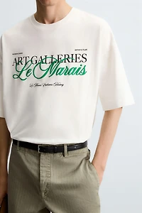 OVERSIZED PRINTED TEXT T-SHIRT