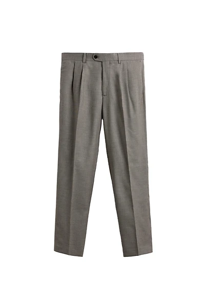 PLAID PLEATED SUIT PANTS
