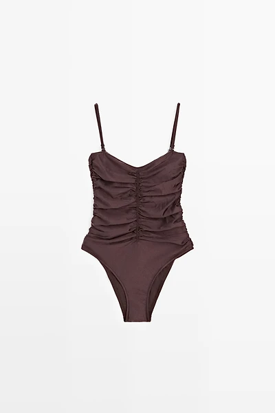Maillot de bain froncé brillant