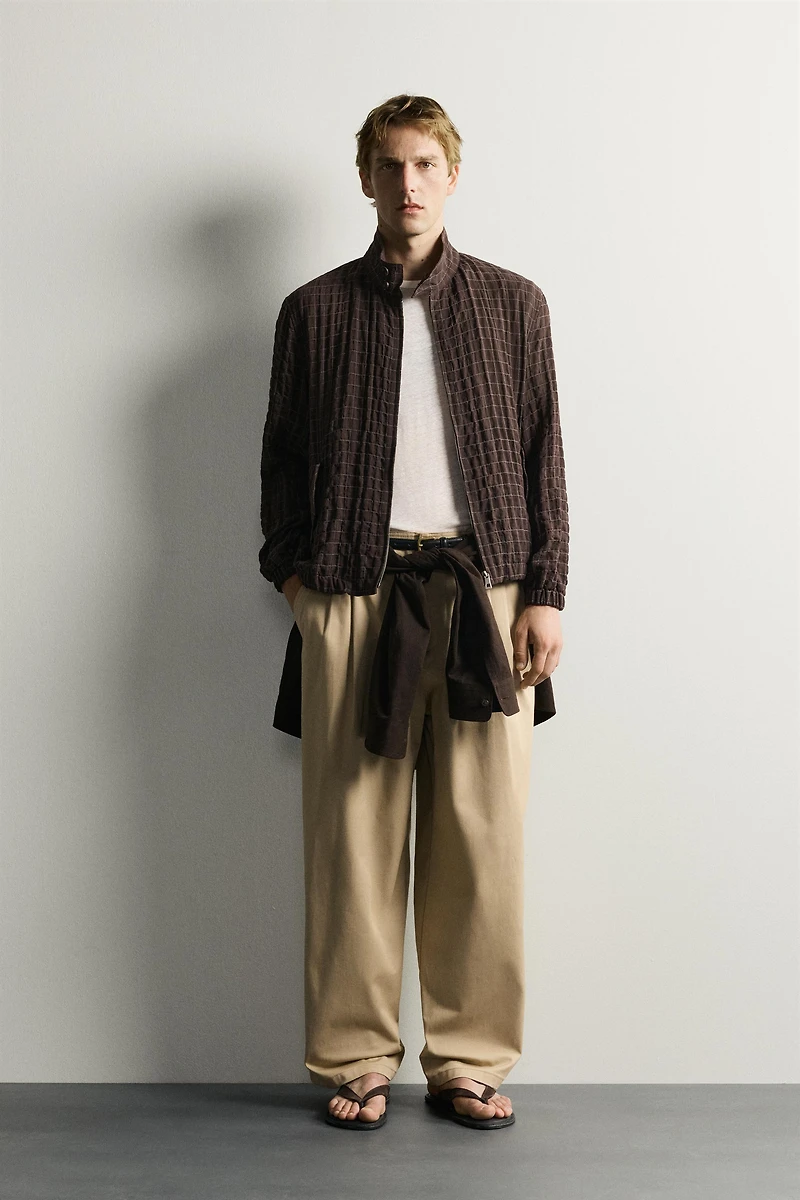 CROPPED FIT CHECKERED JACKET