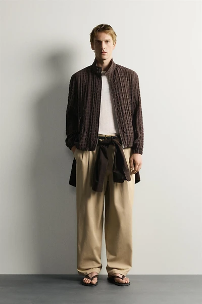 CROPPED FIT CHECKERED JACKET