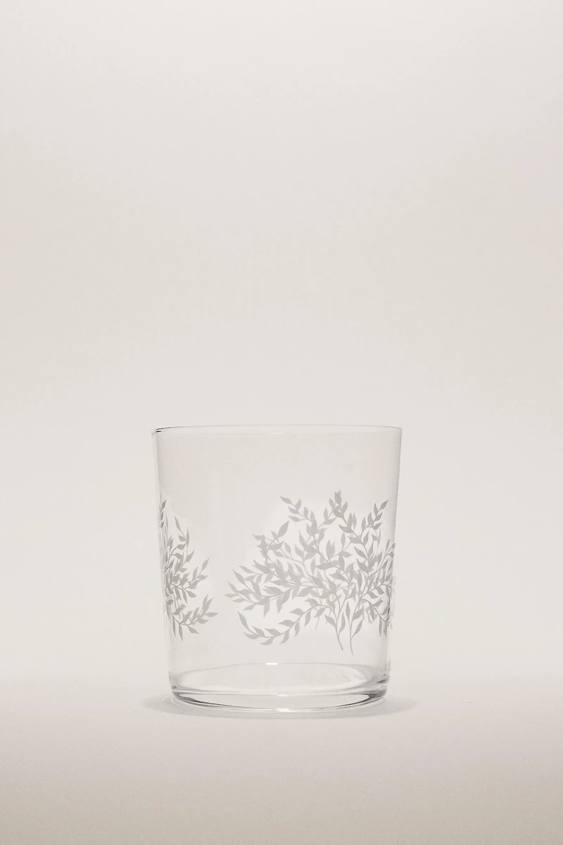 CHRISTMAS GLASS LEAF TUMBLER