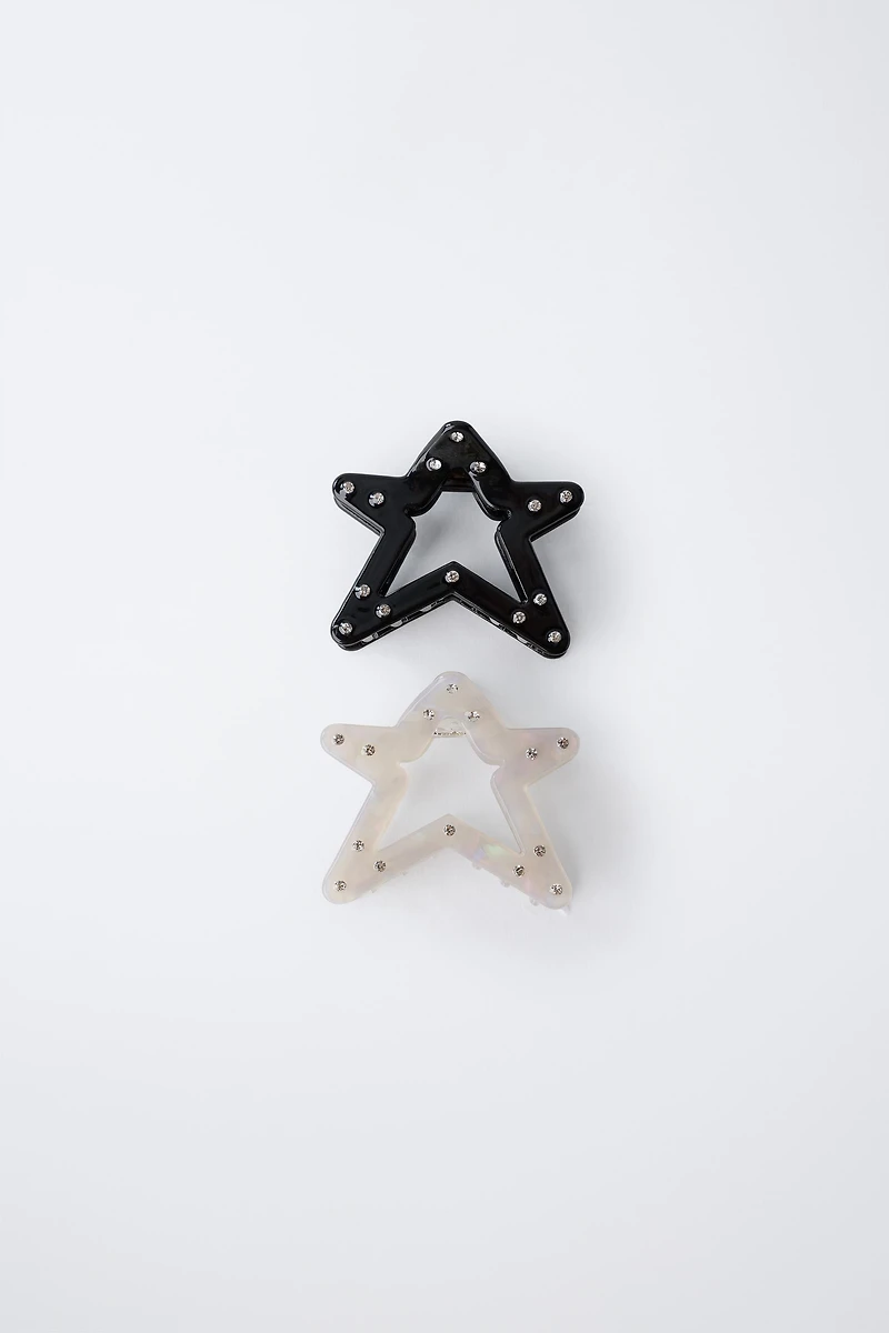LOT DE DEUX PINCES ÉTOILES STRASS