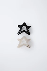 LOT DE DEUX PINCES ÉTOILES STRASS
