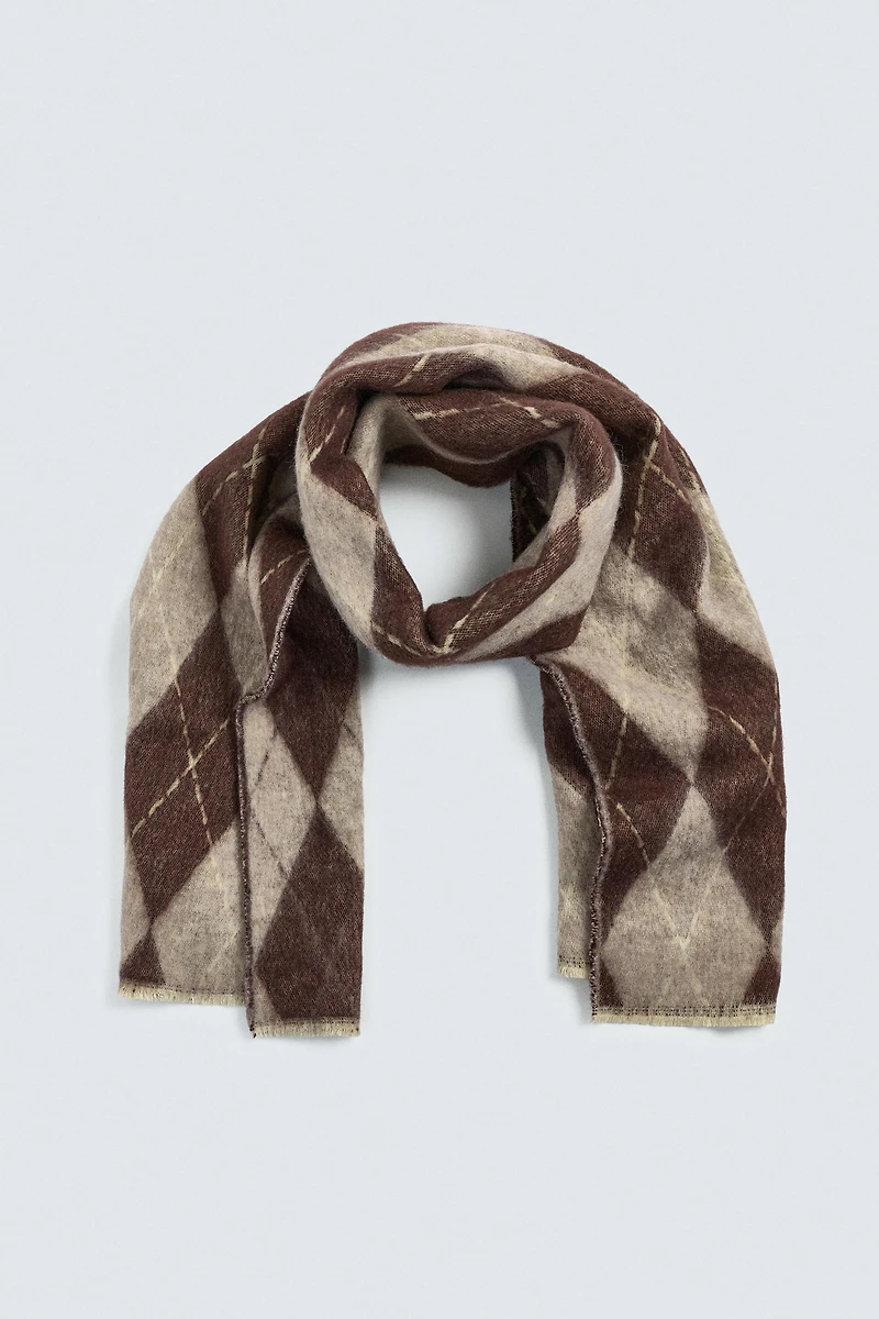 DIAMOND JACQUARD SCARF