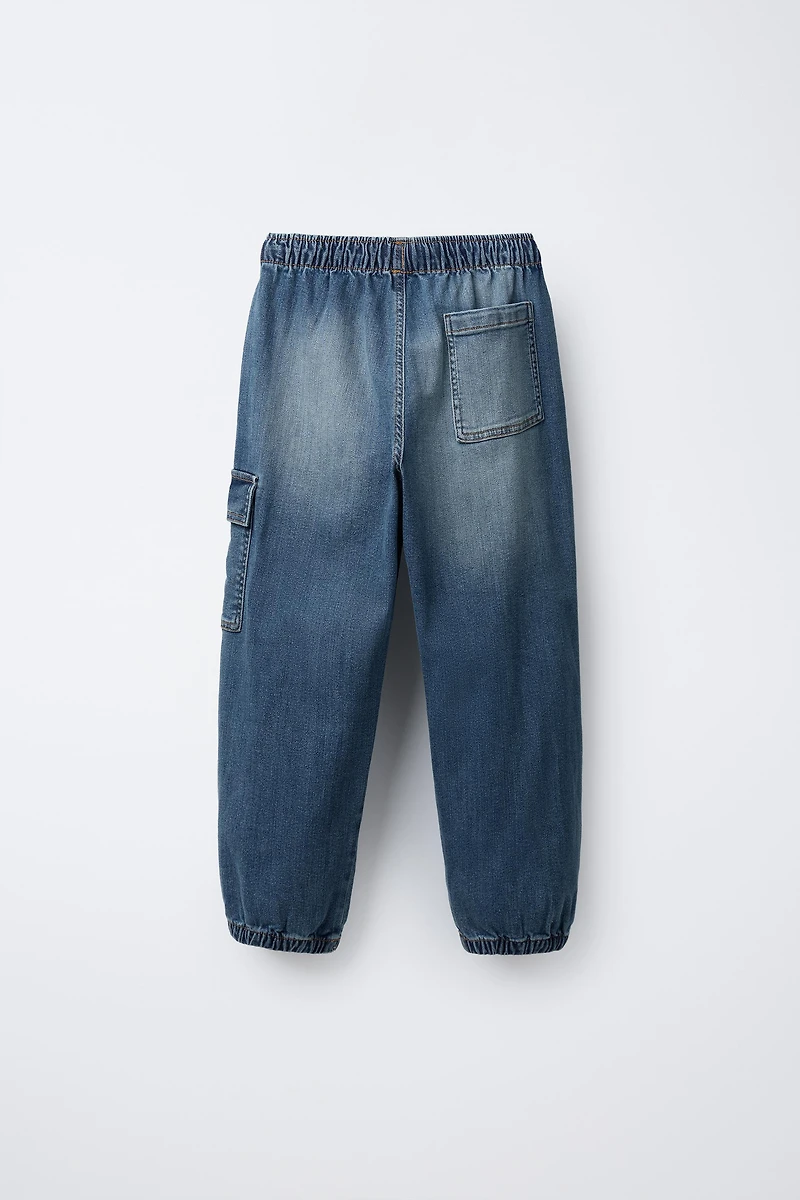 PANTALON DENIM JOGGER CARGO