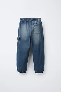 PANTALON DENIM JOGGER CARGO