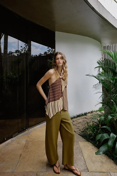 TOP HALTER IMPRIMÉ FANTAISIE