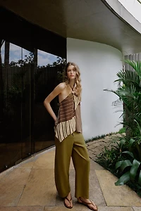 TOP HALTER IMPRIMÉ FANTAISIE