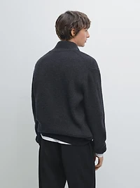 Cardigan with zip pockets and contrast detail