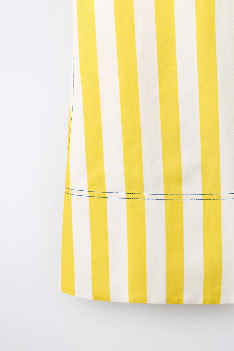 ROBE À RAYURES SURPIQÛRES CONTRASTANTES