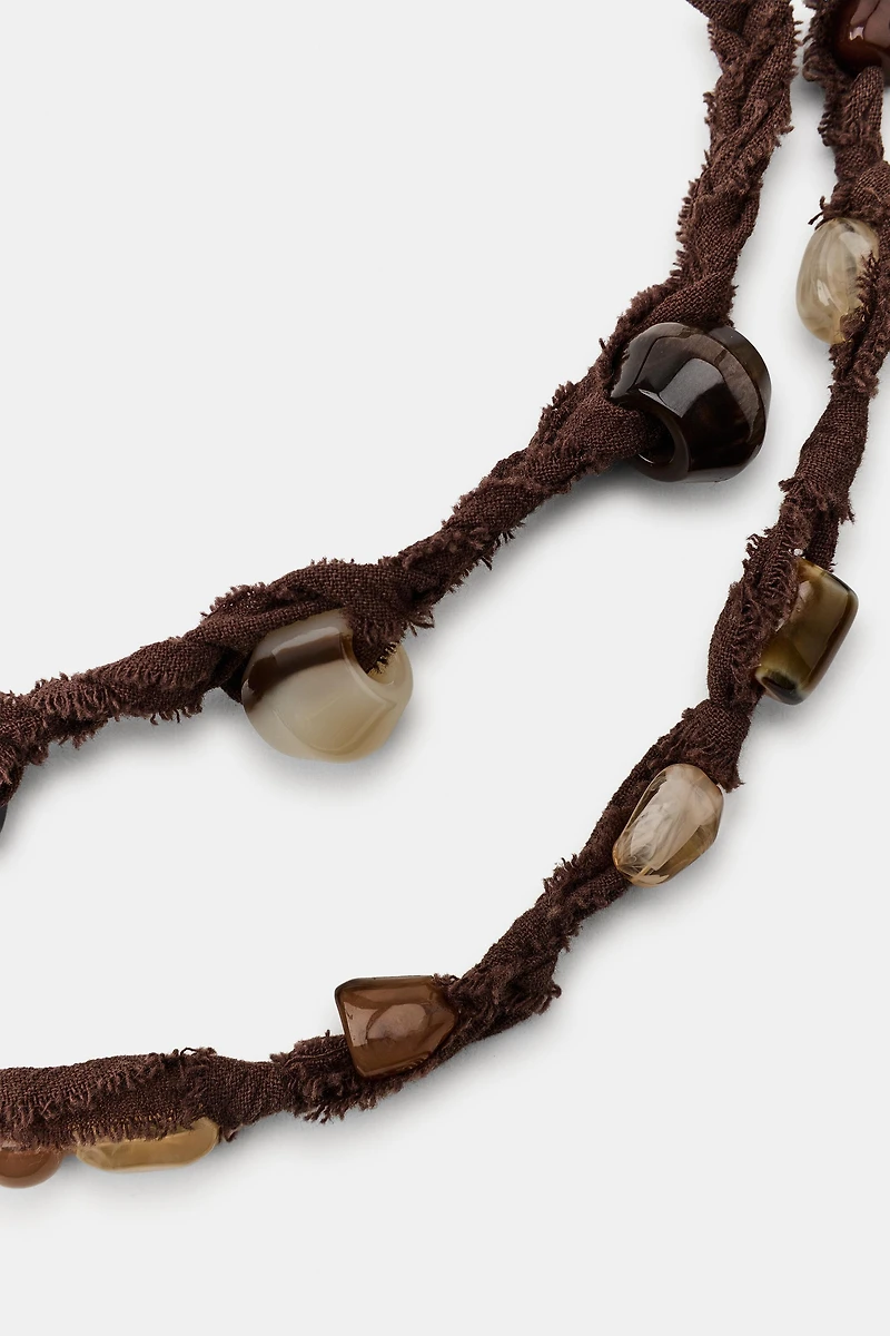 DOUBLE CORD BELT WITH RESIN PIECES