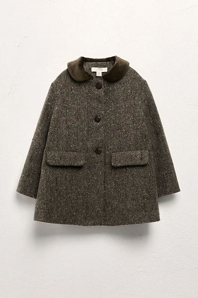 6-10 YEARS / VELVET COLLAR WOOL COAT LIMITED EDITION
