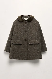 6-10 YEARS / VELVET COLLAR WOOL COAT LIMITED EDITION