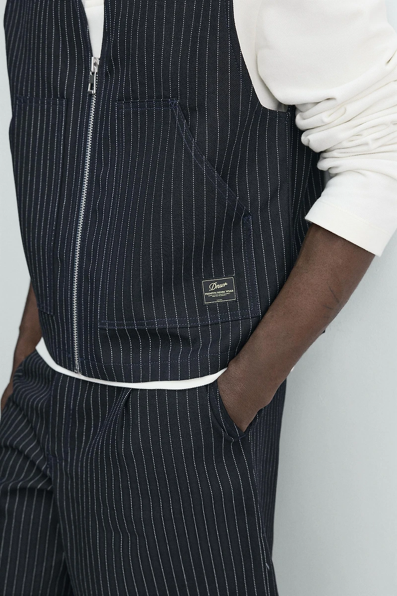 PINSTRIPE DENIM VEST