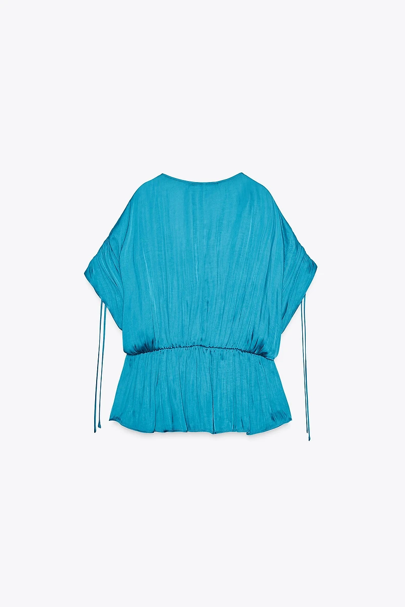 RUCHED SATIN EFFECT BLOUSE