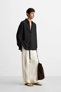 CHEMISE VISCOE - LIN À LACETS