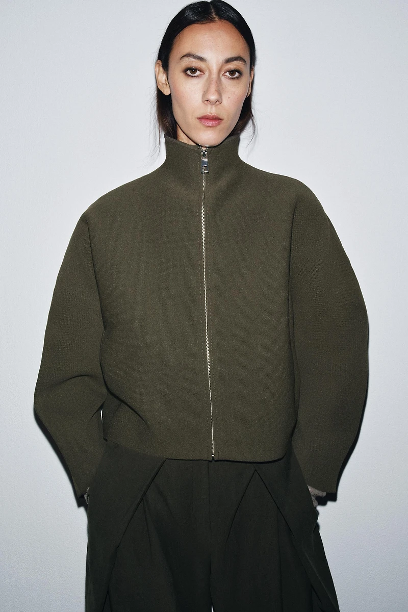 KNIT ZIP-UP JACKET