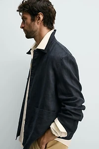 SURCHEMISE REGULAR FIT 100 % LIN