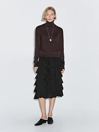 Ruffled midi skirt