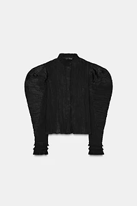 ZW COLLECTION WRINKLED PUFF SLEEVE BLOUSE