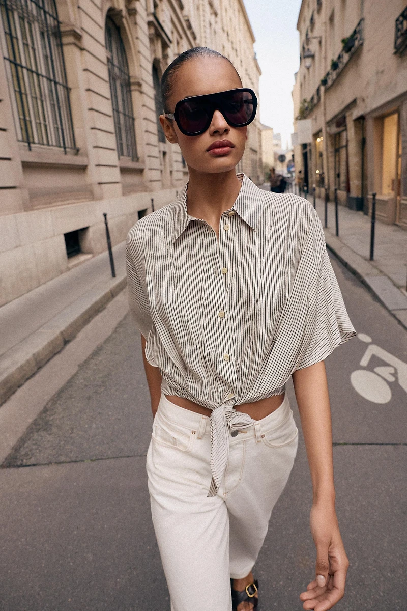 CHEMISE MANCHES COURTES NŒUD