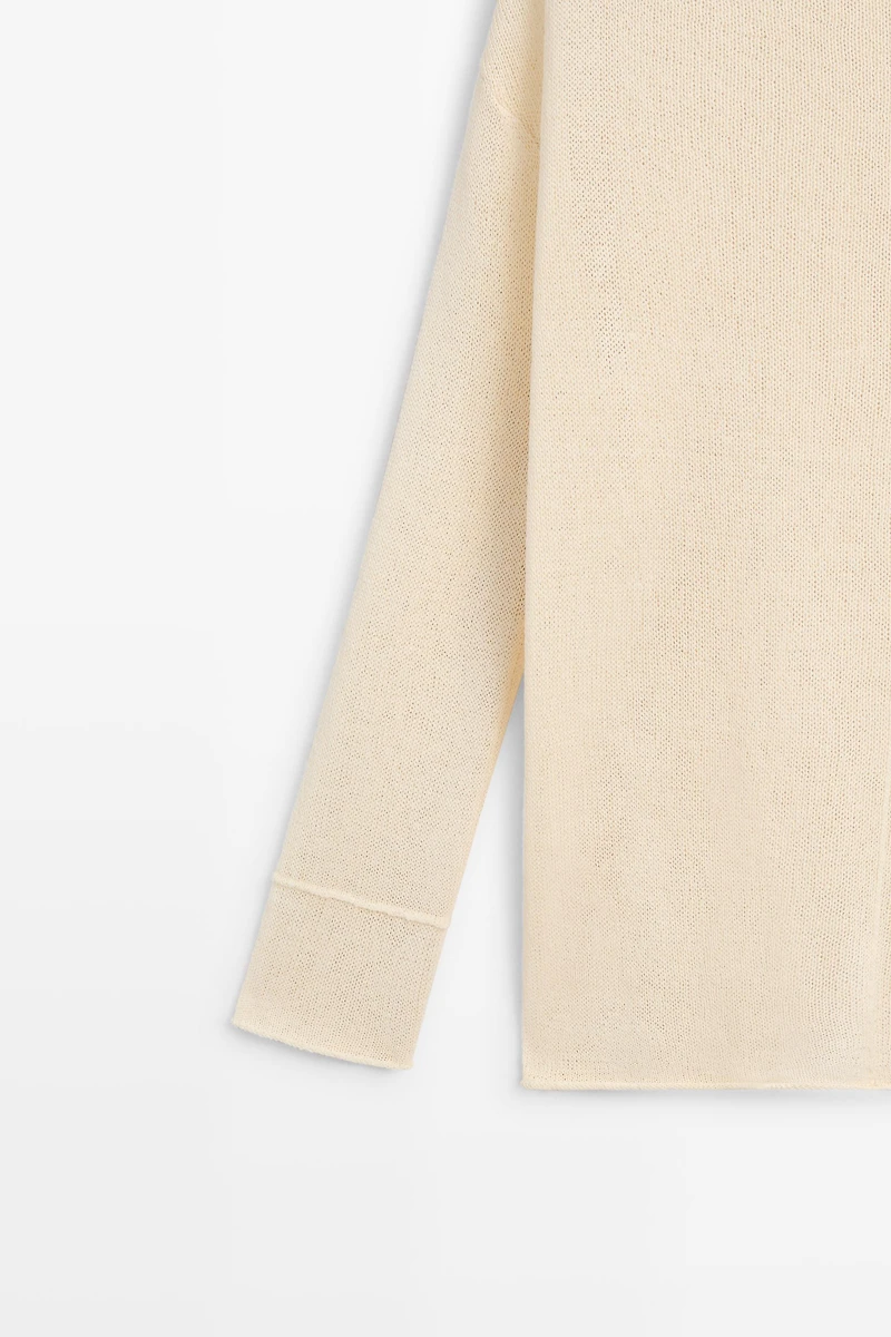Cotton cutwork knit sweater