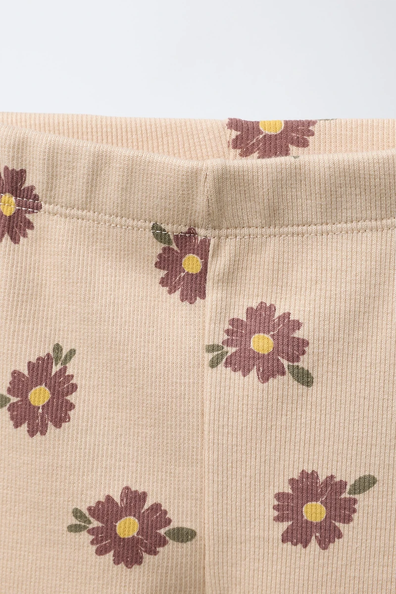 PRINTED RIB SWEATSHIRT AND LEGGING SET