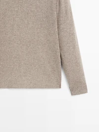 Pull polo à col en V laine mélangée
