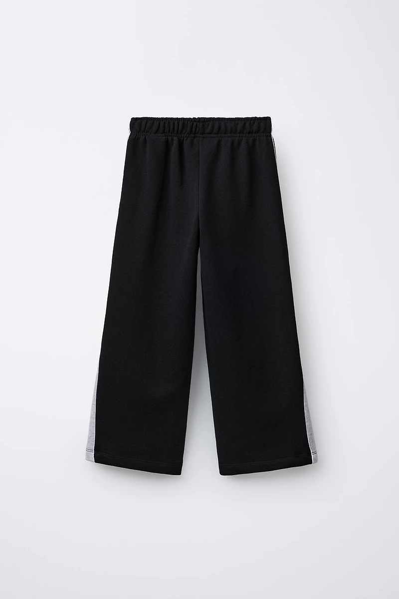WIDE LEG EMBROIDERED BEAR PANTS