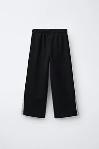 WIDE LEG EMBROIDERED BEAR PANTS