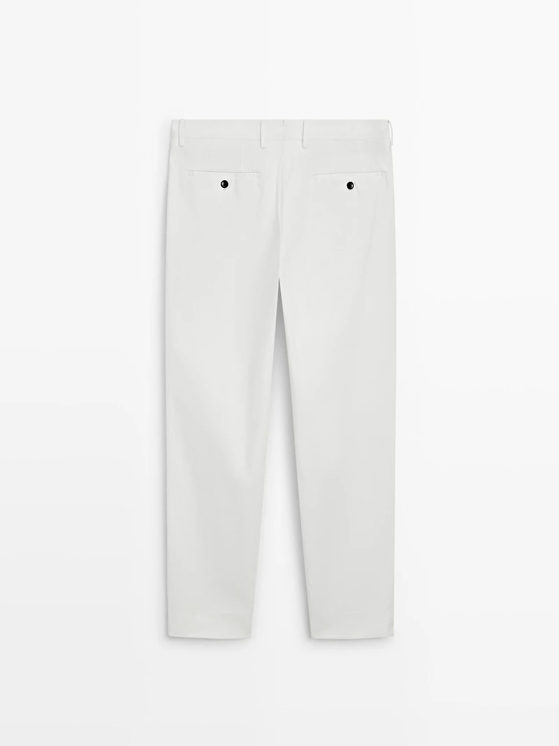 Pantalon en serge de coton mélangé