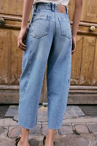 Z1975 HIGH WAISTED BARREL CROP SEAM JEANS