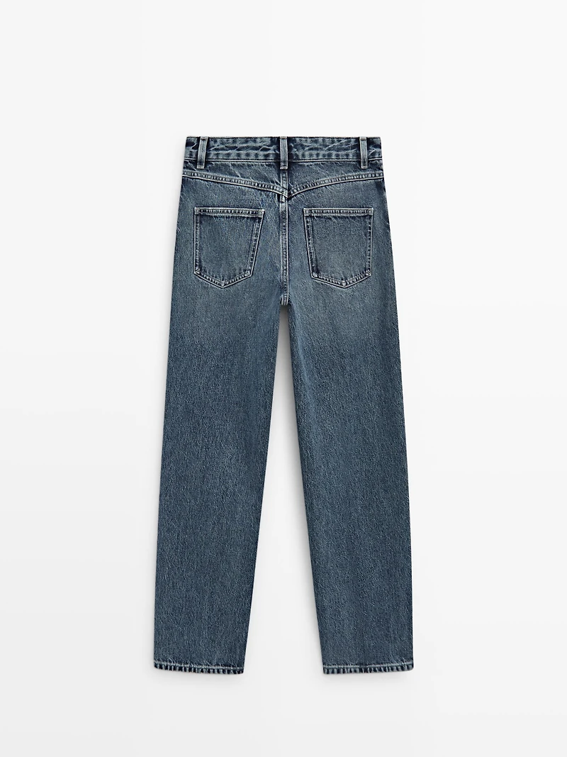 High-waist relaxed fit barrel jeans