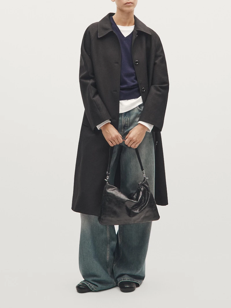 Grand sac compartimenté en cuir nappa