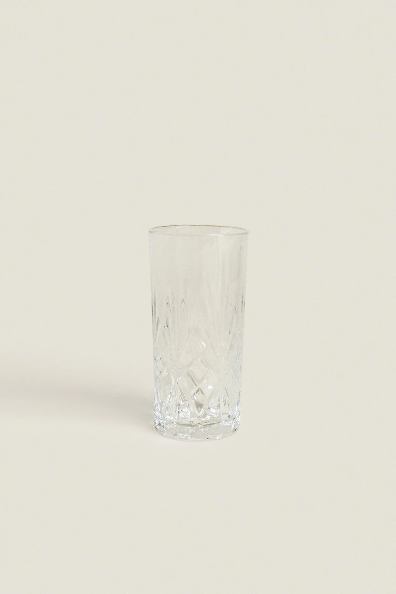 TALL TUMBLER WITH RAISED DESIGN