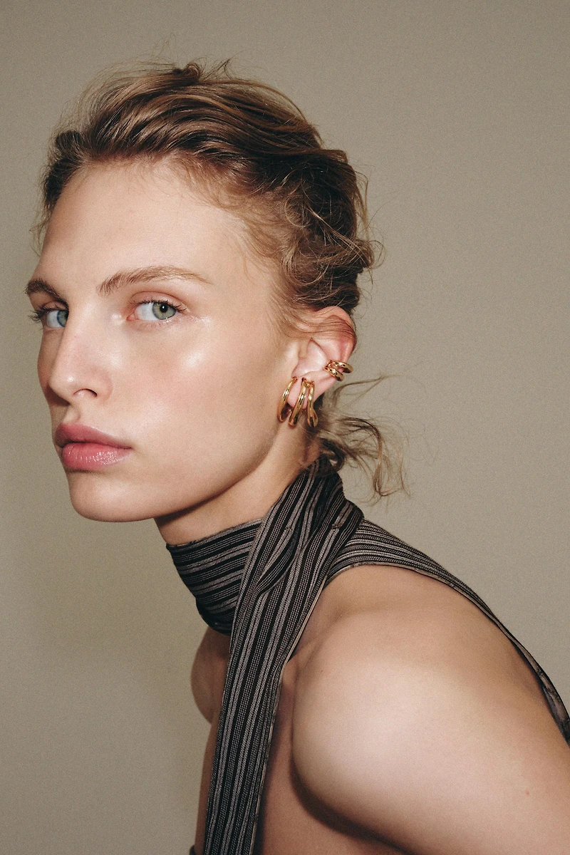 PACK OF TRIPLE HOOP EAR CUFF EARRINGS