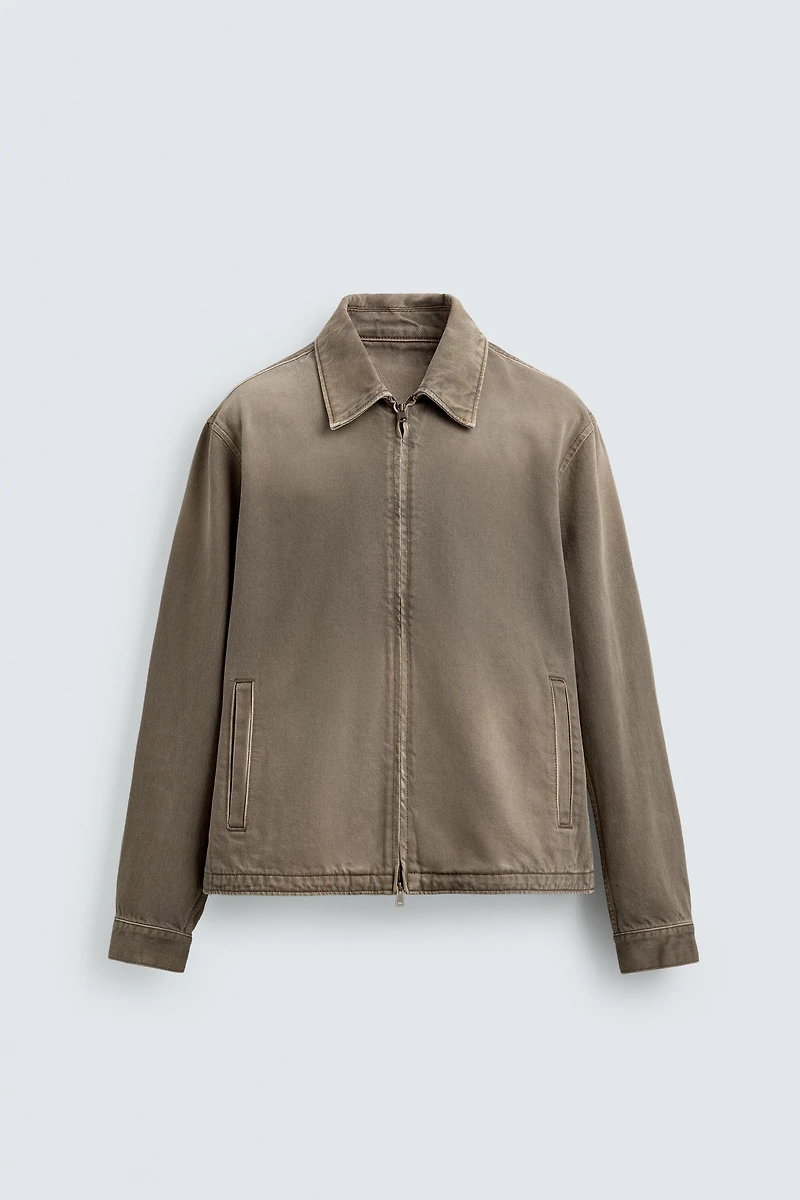 REGULAR FIT ZIP DENIM JACKET