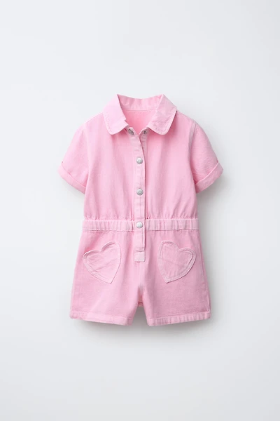 HEART POCKETS TWILL JUMPSUIT