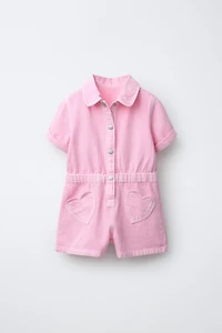 HEART POCKETS TWILL JUMPSUIT