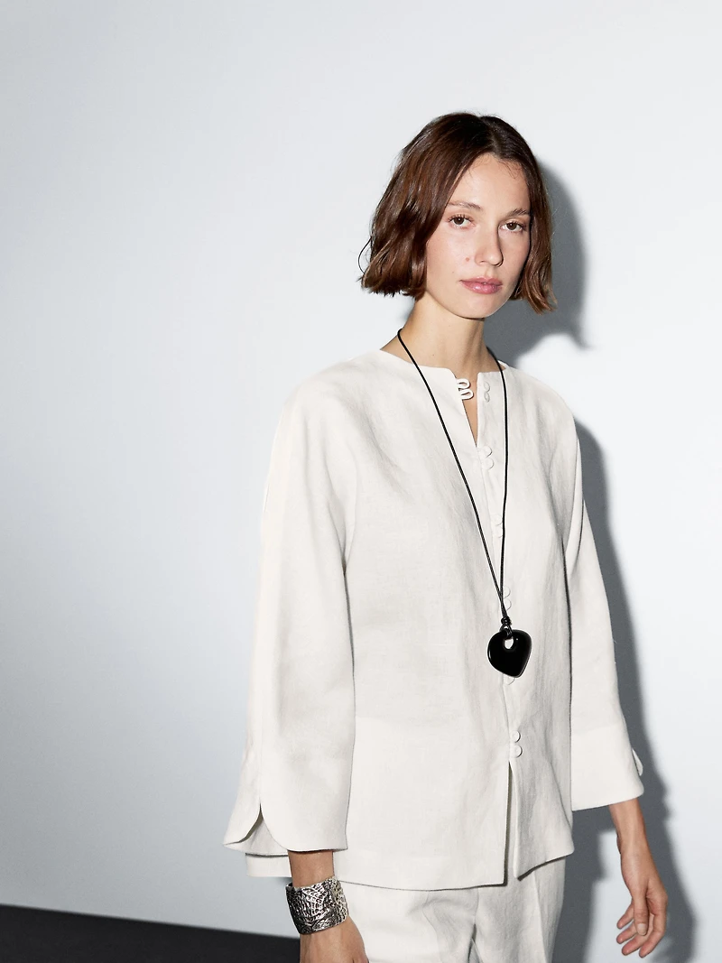 Kimono avec boutons 100 % lin