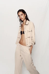 VESTE SAFARI À MANCHES RETROUSSÉES