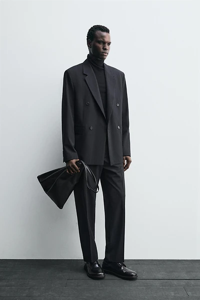 VESTE DE COSTUME À BOUTONNAGE CROISÉ ET RAYURES TENNIS