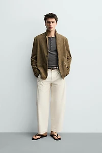 VESTE COUPE DÉCONTRACTÉE EN DAIM