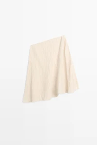 Top cape asymétrique total look lin mélangé