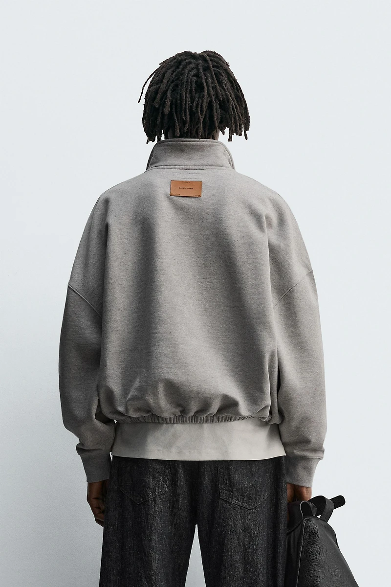 BOXY FIT POLO SWEATSHIRT